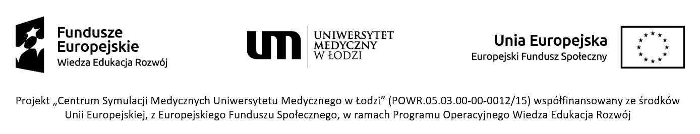 Logotypy projektu - Centrum Symulacji Medycznych Uniwersytetu Medycznego w Łodzi