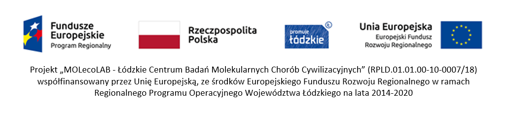 Logotypy projektu - MOLecoLAB – Łódzkie Centrum Badań Molekularnych Chorób Cywalizacyjnych