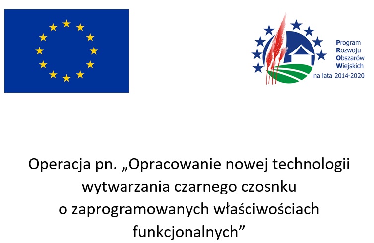 Logotypy projektu - Opracowanie nowej technologii wytwarzania czarnego czosnku o zaprogramowanych właściwościach funkcjonalnych