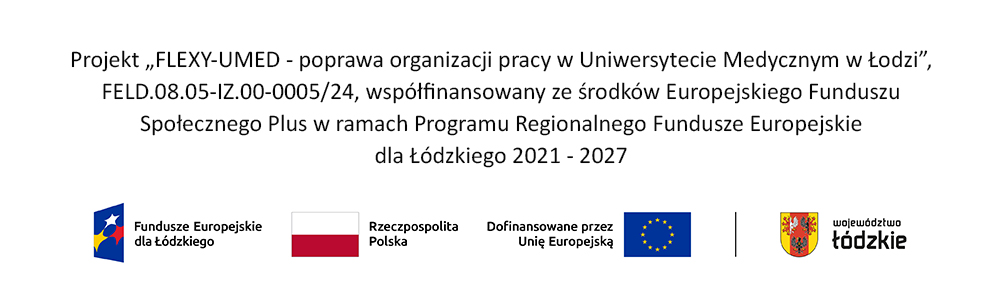 Logotypy projektu - FLEXY-UMED – poprawa organizacji pracy w Uniwersytecie Medycznym w Łodzi